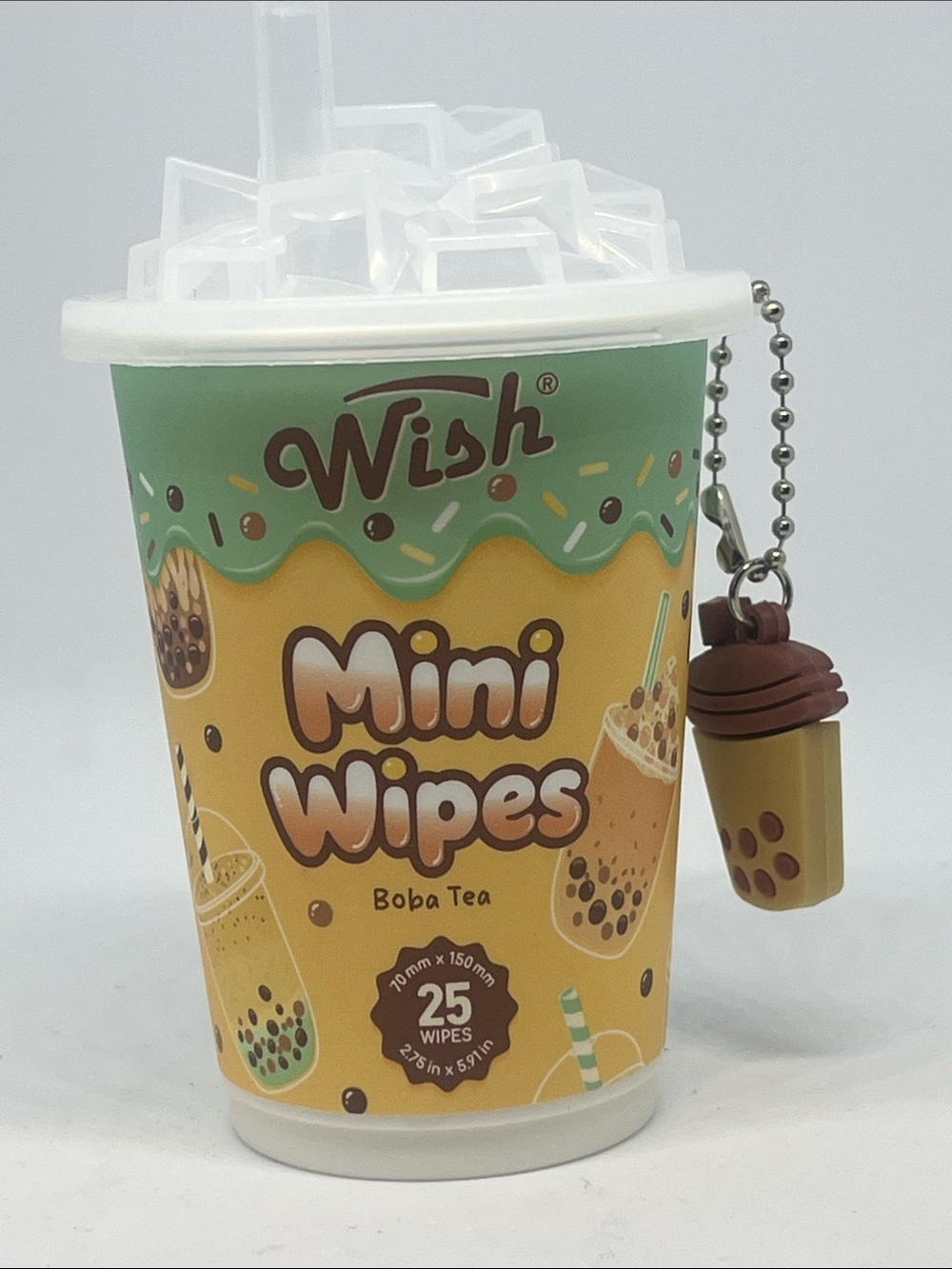 Wish Mini Wipes Boba Tea Cup - Yellow & Green - Picture 7 of 7